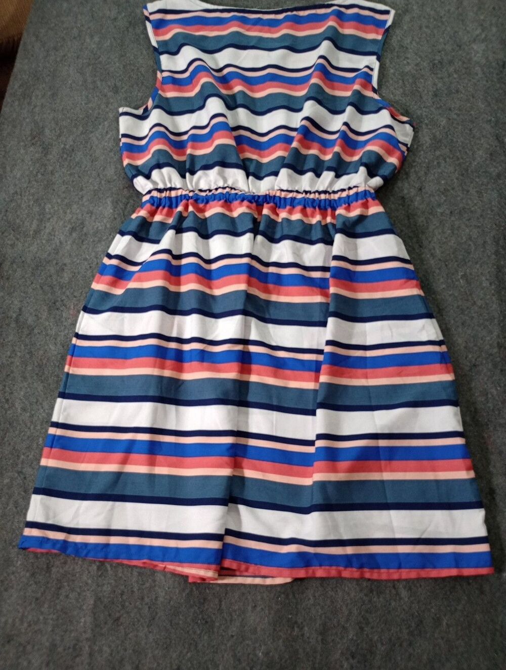 Speed Control New York Women's XL Striped Dress Sleeveless Elastic Waist Pockets - Picture 2 of 11